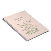 Peach Butterflies Cage Floral ノートブック (右側)