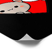 Peach Cartoon Love Goma Cat Valentine’s Day Heart  ポスター (角)