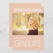 Peach Class of 2019卒業写真アナウンス 招待状 (正面/裏面)