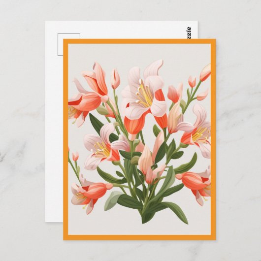 PEACH COLORED FLOWERS #1 ポストカード (正面/裏面)