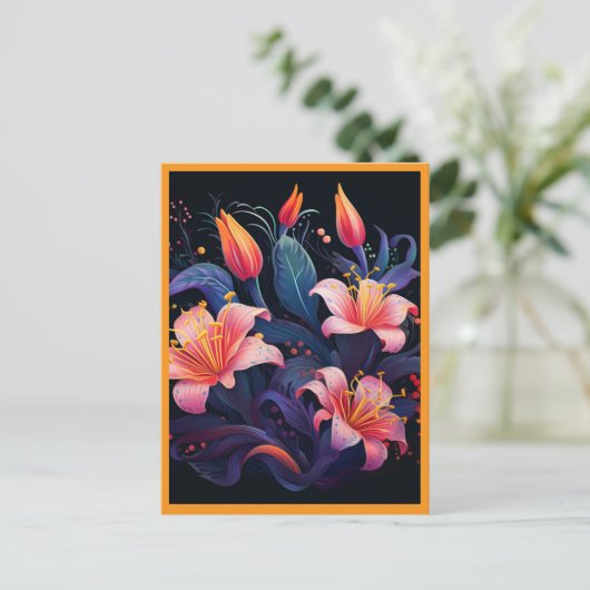 PEACH  COLORED FLOWERS #2 ポストカード (スタンド正面)