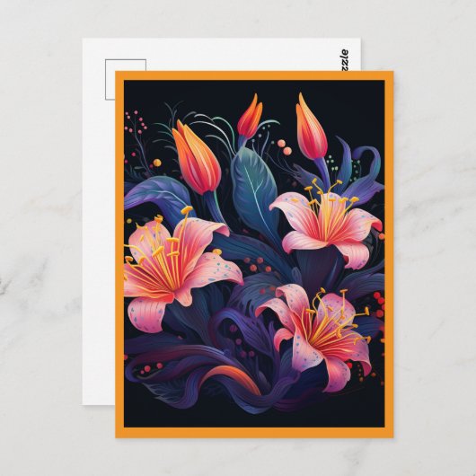 PEACH  COLORED FLOWERS #2 ポストカード (正面/裏面)