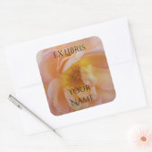 Peach-Colored Rose Bookplate スクエアシール (封筒)