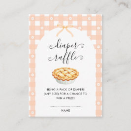 Peach Coquette Pie Diaper Raffle エンクロージャーカード