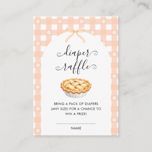 Peach Coquette Pie Diaper Raffle エンクロージャーカード (正面)