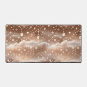 Peach Cream Celestial Moon Phases Warm デスクマット (正面)