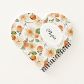 Peach & Cream Floral Elegant Notebook Cover Design ノートブック (裏面)