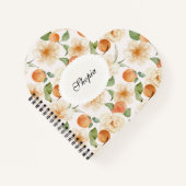 Peach & Cream Floral Elegant Notebook Cover Design ノートブック (正面)