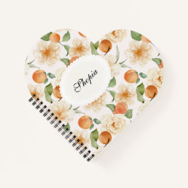 Peach & Cream Floral Elegant Notebook Cover Design ノートブック