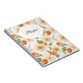 Peach & Cream Floral Elegant Notebook Cover Design ノートブック (右側)