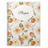 Peach & Cream Floral Elegant Notebook Cover Design ノートブック (正面)