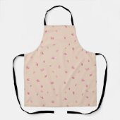 Peach Cream Japanese Pink Tulip Floral Pattern エプロン (正面)