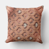Peach Crochet Tiger Pattern Pillow Cover  クッション (正面)
