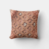 Peach Crochet Tiger Pattern Pillow Cover  クッション (正面)