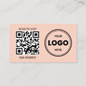 Peach Custom Logo and QR Code Business Card 名刺 (裏面)