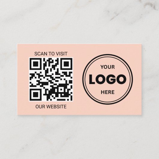 Peach Custom Logo and QR Code Business Card 名刺 (裏面)