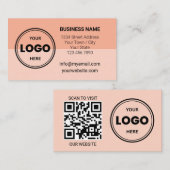 Peach Custom Logo and QR Code Business Card 名刺 (正面/裏面)
