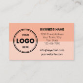 Peach Custom Logo and QR Code Business Card 名刺 (正面)