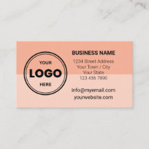 Peach Custom Logo and QR Code Business Card