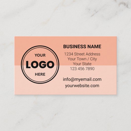 Peach Custom Logo and QR Code Business Card 名刺 (正面)