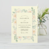 Peach Dainty Botanical Wedding 招待状 (スタンド正面)