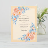 Peach Delicate Spring Wedding 招待状 (スタンド正面)