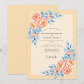 Peach Delicate Spring Wedding 招待状 (正面/裏面)