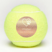 Peach Dog Name Tennis Ball 'toss, fetch, repeat' テニスボール (正面)