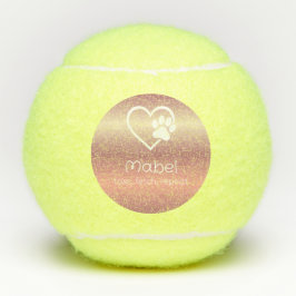 Peach Dog Name Tennis Ball 'toss, fetch, repeat' テニスボール