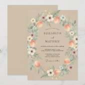 Peach Earthy Orchard Wedding 招待状 (正面/裏面)