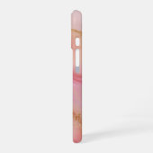 Peach Éclat – 桃と金箔のマーブルスマホケース iPhone 16ケース (左側面)