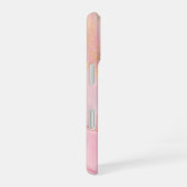 Peach Éclat – 桃と金箔のマーブルスマホケース iPhone 16ケース (右側面)