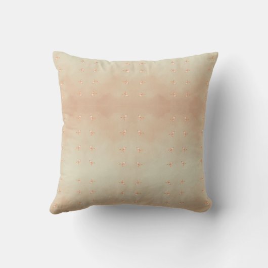 Peach elegant floral butterfly pattern クッション (裏面)