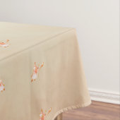 Peach elegant floral butterfly pattern tablecloth テーブルクロス (インサイチュ)
