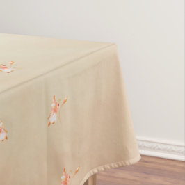 Peach elegant floral butterfly pattern tablecloth  テーブルクロス