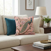 Peach elegant retro stylish pattern Throw Pillow クッション