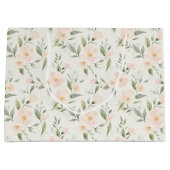 Peach Floral Bridal Shower ラージペーパーバッグ (正面)