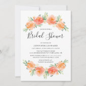 Peach Floral Garden | ブライダルシャワー招待状 招待状 (正面)