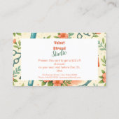 Peach Floral Hair Stylist Business 割引カード (裏面)
