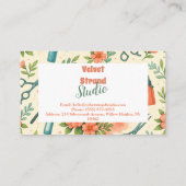 Peach Floral Hair Stylist Business 名刺 (裏面)