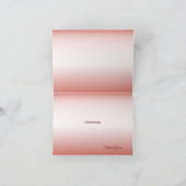 Peach Floral Heart Modern  サンキューカード (内部)