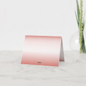 Peach Floral Heart Modern  サンキューカード (裏面)