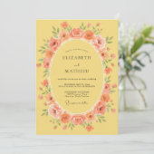Peach Floral Meadow Wedding 招待状 (スタンド正面)