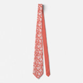 Peach Floral Pattern Custom Necktie ネクタイ (正面)