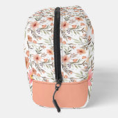 Peach Floral Personalized Cosmetic Bag ドップキット (右)