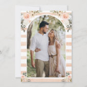 Peach Floral Pumpkin Market Photo Wedding セーブザデート (裏面)