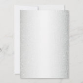 Peach Floral Silver Glitter Elegant Bridal Shower 招待状 (裏面)