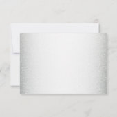 Peach Floral Silver Glitter Modern Wedding Party 出欠カード (裏面)