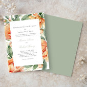 Peach Floral Watercolor Elegant Wedding Suite 招待状