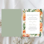 Peach Floral Watercolor Elegant Wedding Suite 招待状